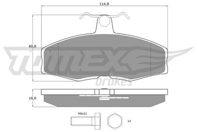 TX10272 TOMEX Brakes Комплект тормозных колодок, дисковый тормоз