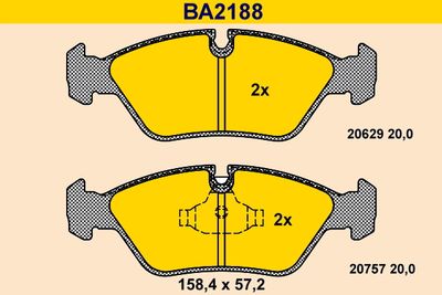 BA2188 BARUM Комплект тормозных колодок, дисковый тормоз