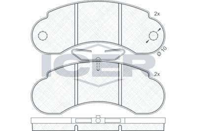 140452 ICER Комплект тормозных колодок, дисковый тормоз