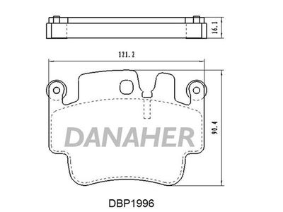 DBP1996 DANAHER Комплект тормозных колодок, дисковый тормоз