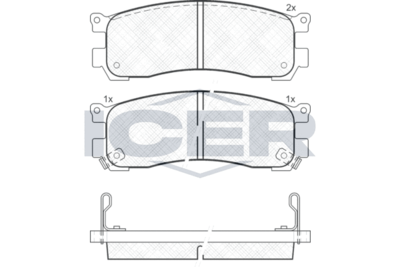 181418 ICER Комплект тормозных колодок, дисковый тормоз