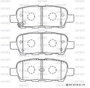 SN891P ADVICS Комплект тормозных колодок, дисковый тормоз