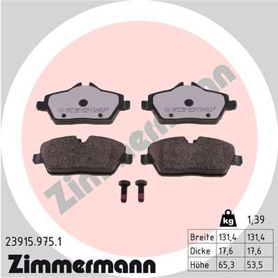 239159751 ZIMMERMANN Комплект тормозных колодок, дисковый тормоз