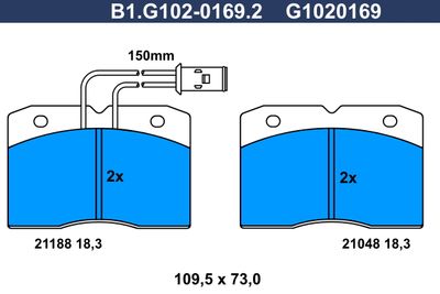 B1G10201692 GALFER Комплект тормозных колодок, дисковый тормоз
