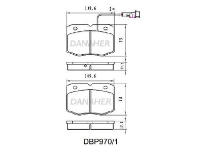 DBP9701 DANAHER Комплект тормозных колодок, дисковый тормоз