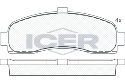 180922 ICER Комплект тормозных колодок, дисковый тормоз