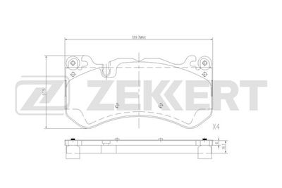 BS1287 ZEKKERT Комплект тормозных колодок, дисковый тормоз