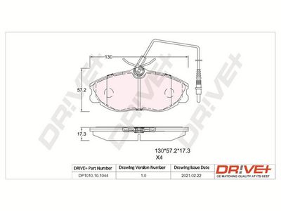 DP1010101044 Dr!ve+ Комплект тормозных колодок, дисковый тормоз