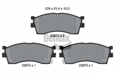 BPD2059 BENDIX Braking Комплект тормозных колодок, дисковый тормоз