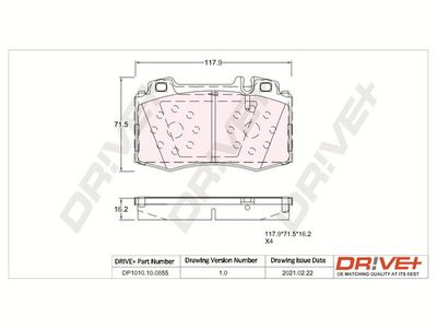 DP1010100855 Dr!ve+ Комплект тормозных колодок, дисковый тормоз