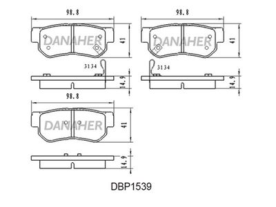DBP1539 DANAHER Комплект тормозных колодок, дисковый тормоз