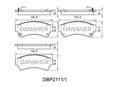 DBP21111 DANAHER Комплект тормозных колодок, дисковый тормоз