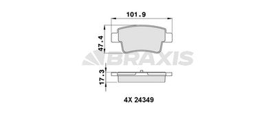 AA0256 BRAXIS Комплект тормозных колодок, дисковый тормоз
