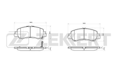 BS1077 ZEKKERT Комплект тормозных колодок, дисковый тормоз