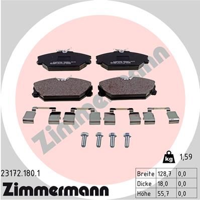 231721801 ZIMMERMANN Комплект тормозных колодок, дисковый тормоз