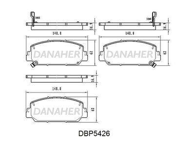 DBP5426 DANAHER Комплект тормозных колодок, дисковый тормоз