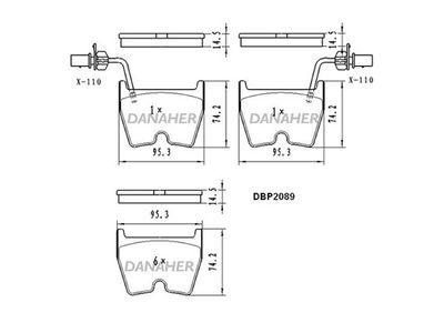 DBP2089 DANAHER Комплект тормозных колодок, дисковый тормоз