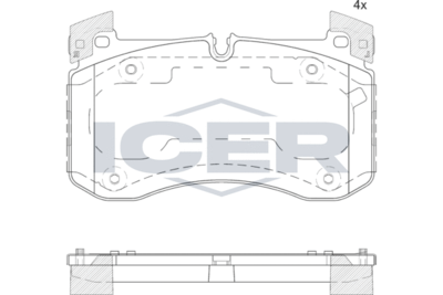 182436 ICER Комплект тормозных колодок, дисковый тормоз