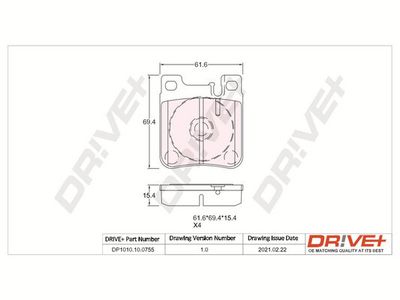 DP1010100755 Dr!ve+ Комплект тормозных колодок, дисковый тормоз