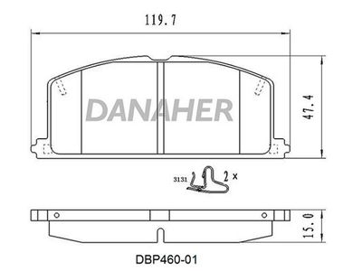 DBP46001 DANAHER Комплект тормозных колодок, дисковый тормоз