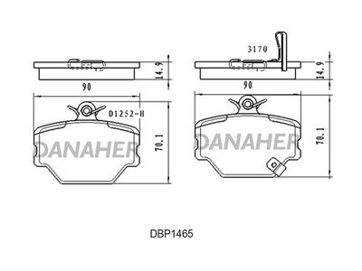 DBP1465 DANAHER Комплект тормозных колодок, дисковый тормоз
