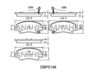 DBP5146 DANAHER Комплект тормозных колодок, дисковый тормоз