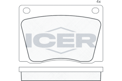 180009 ICER Комплект тормозных колодок, дисковый тормоз