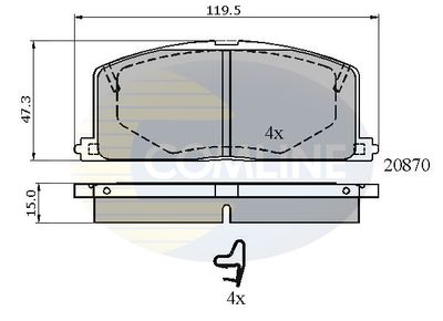 CBP3163 COMLINE Комплект тормозных колодок, дисковый тормоз