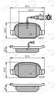 ADB16013 COMLINE Комплект тормозных колодок, дисковый тормоз