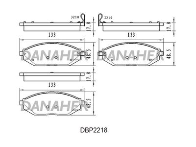 DBP2218 DANAHER Комплект тормозных колодок, дисковый тормоз