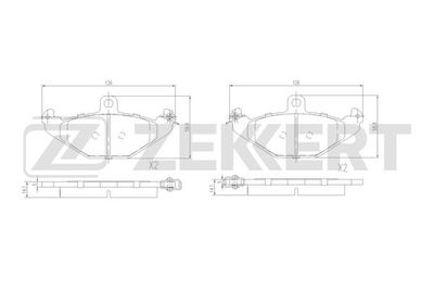 BS1058 ZEKKERT Комплект тормозных колодок, дисковый тормоз