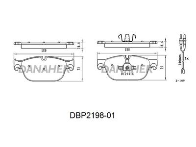 DBP219801 DANAHER Комплект тормозных колодок, дисковый тормоз