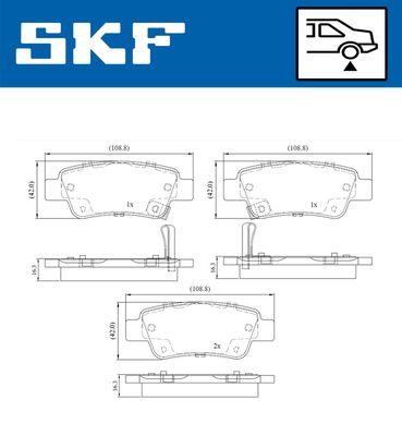 VKBP90623A SKF Комплект тормозных колодок, дисковый тормоз