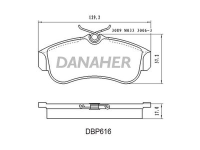DBP616 DANAHER Комплект тормозных колодок, дисковый тормоз