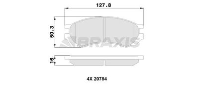 AA0322 BRAXIS Комплект тормозных колодок, дисковый тормоз