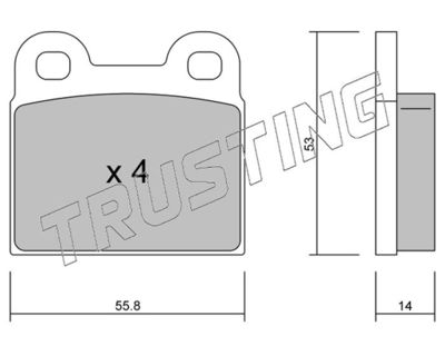 0020 TRUSTING Комплект тормозных колодок, дисковый тормоз