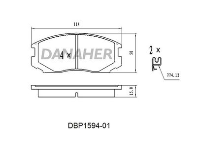 DBP159401 DANAHER Комплект тормозных колодок, дисковый тормоз