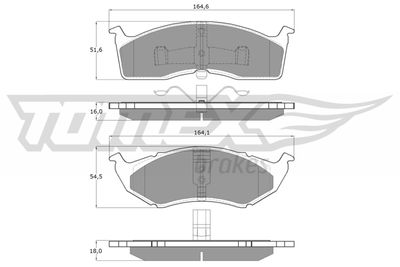 TX1181 TOMEX Brakes Комплект тормозных колодок, дисковый тормоз