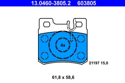 13046038052 ATE Комплект тормозных колодок, дисковый тормоз