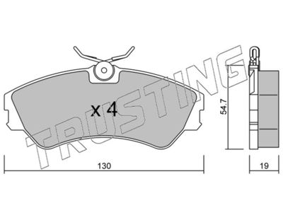 1650 TRUSTING Комплект тормозных колодок, дисковый тормоз