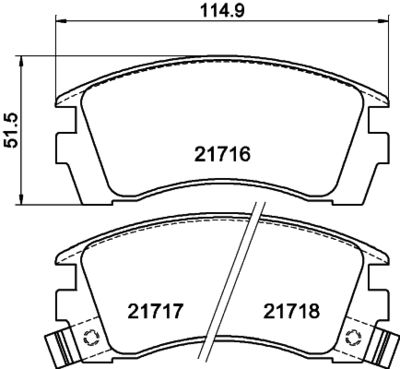 8DB355027261 HELLA Комплект тормозных колодок, дисковый тормоз