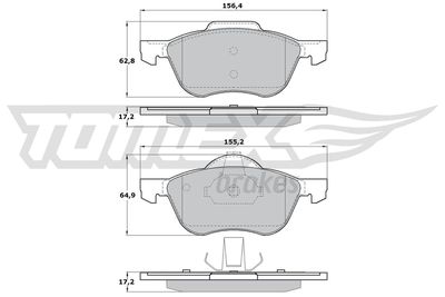 TX1727 TOMEX Brakes Комплект тормозных колодок, дисковый тормоз