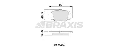 AA0098 BRAXIS Комплект тормозных колодок, дисковый тормоз