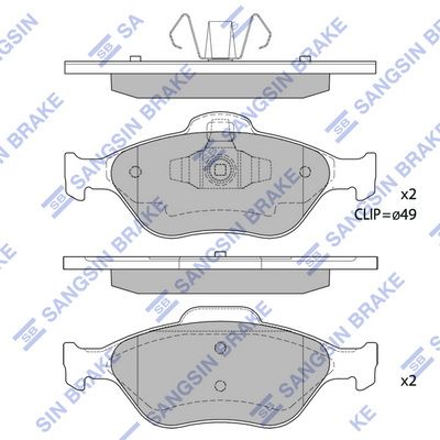 SP1565 Hi-Q Комплект тормозных колодок, дисковый тормоз