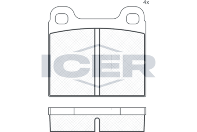 180221 ICER Комплект тормозных колодок, дисковый тормоз