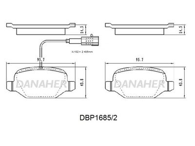 DBP16852 DANAHER Комплект тормозных колодок, дисковый тормоз