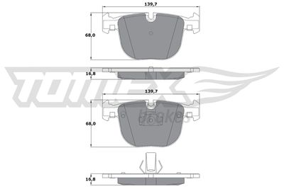 TX1738 TOMEX Brakes Комплект тормозных колодок, дисковый тормоз