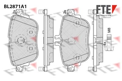 BL2871A1 FTE Комплект тормозных колодок, дисковый тормоз