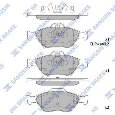 SP1631 Hi-Q Комплект тормозных колодок, дисковый тормоз