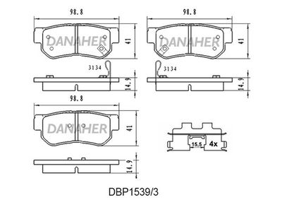 DBP15393 DANAHER Комплект тормозных колодок, дисковый тормоз